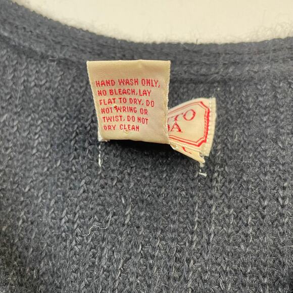 Vintage 90s Pronto Moda Fuzzy Angora Sequin Black Sweater Tank Top Holidays L - Picture 6 of 6